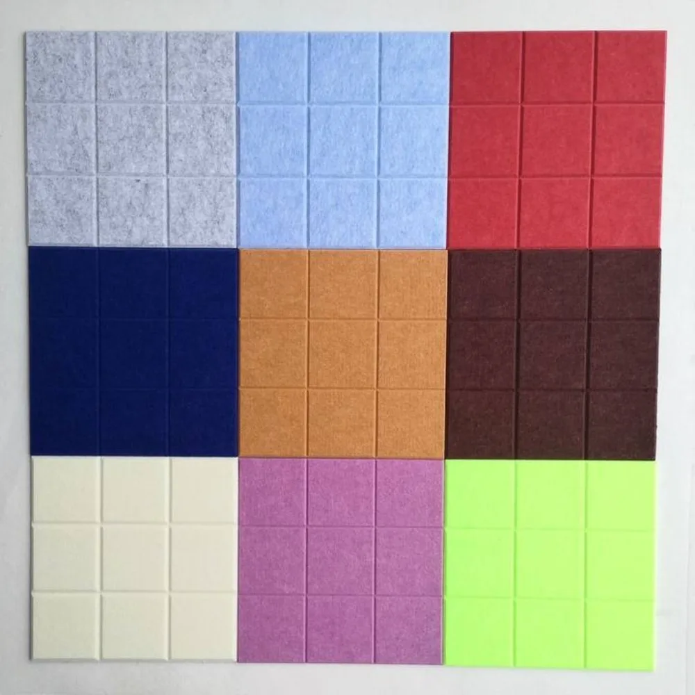 30x30cm Grid Felt Wall Panel Polyester Fiber Art Decorative Sound-absorbing Board Display Board Background Wall Display Board