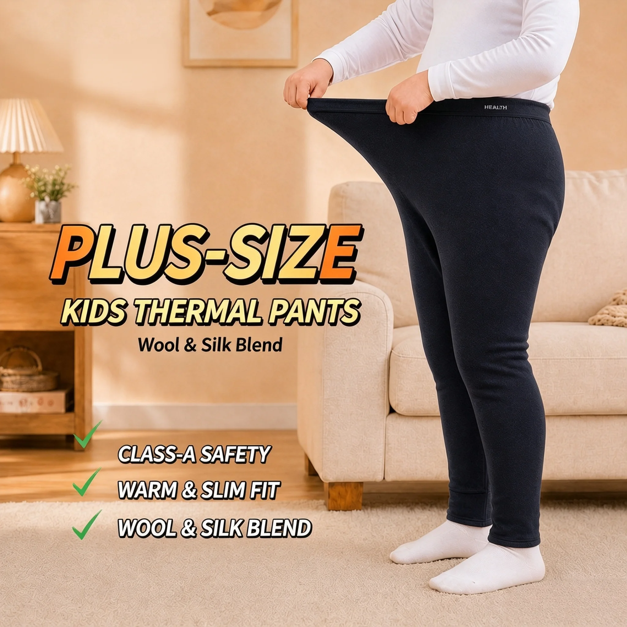 2026 Kids 100% Merino Woo Children Fleece Thickened Thermal Pants Leggings Line Pajama Boys and Girls Autumn and Winter Trousers