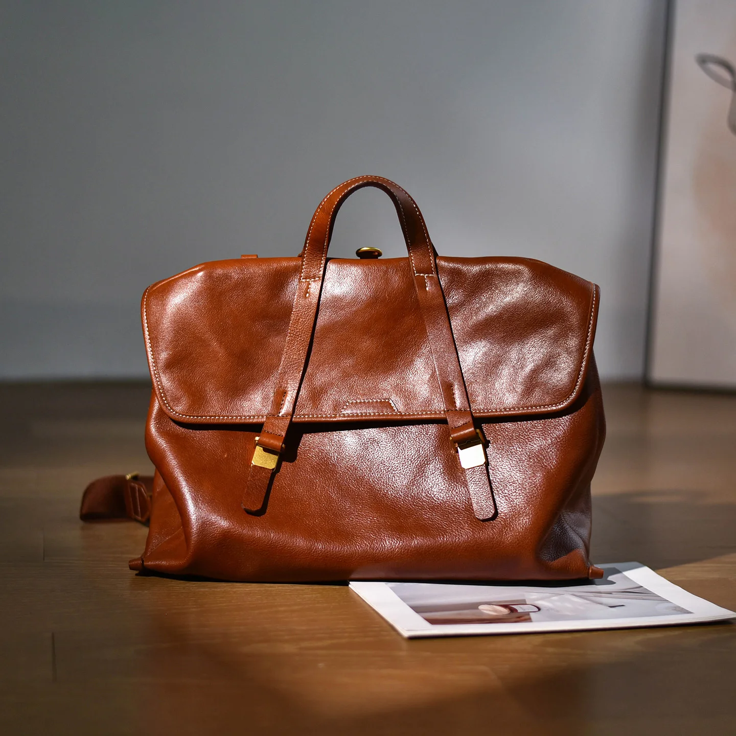 PNDME organizers designers handmade vegetable tanned cowhide women's briefcase vintage luxury soft genuine leather handbag