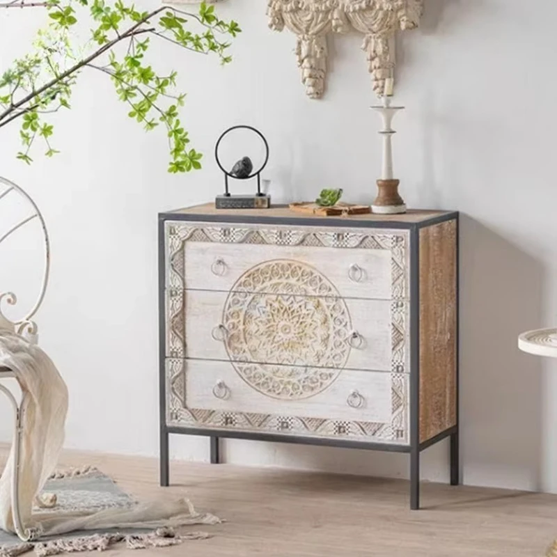 

High-end factory custom country style printing engraved storage sideboard with drawers