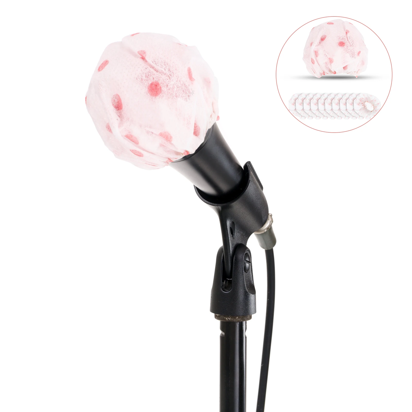 

100 Pairs Microphone Covers Disposable Non-woven Handheld Mic Shield Dust Protection Replacement Windscreen Singing Interviews