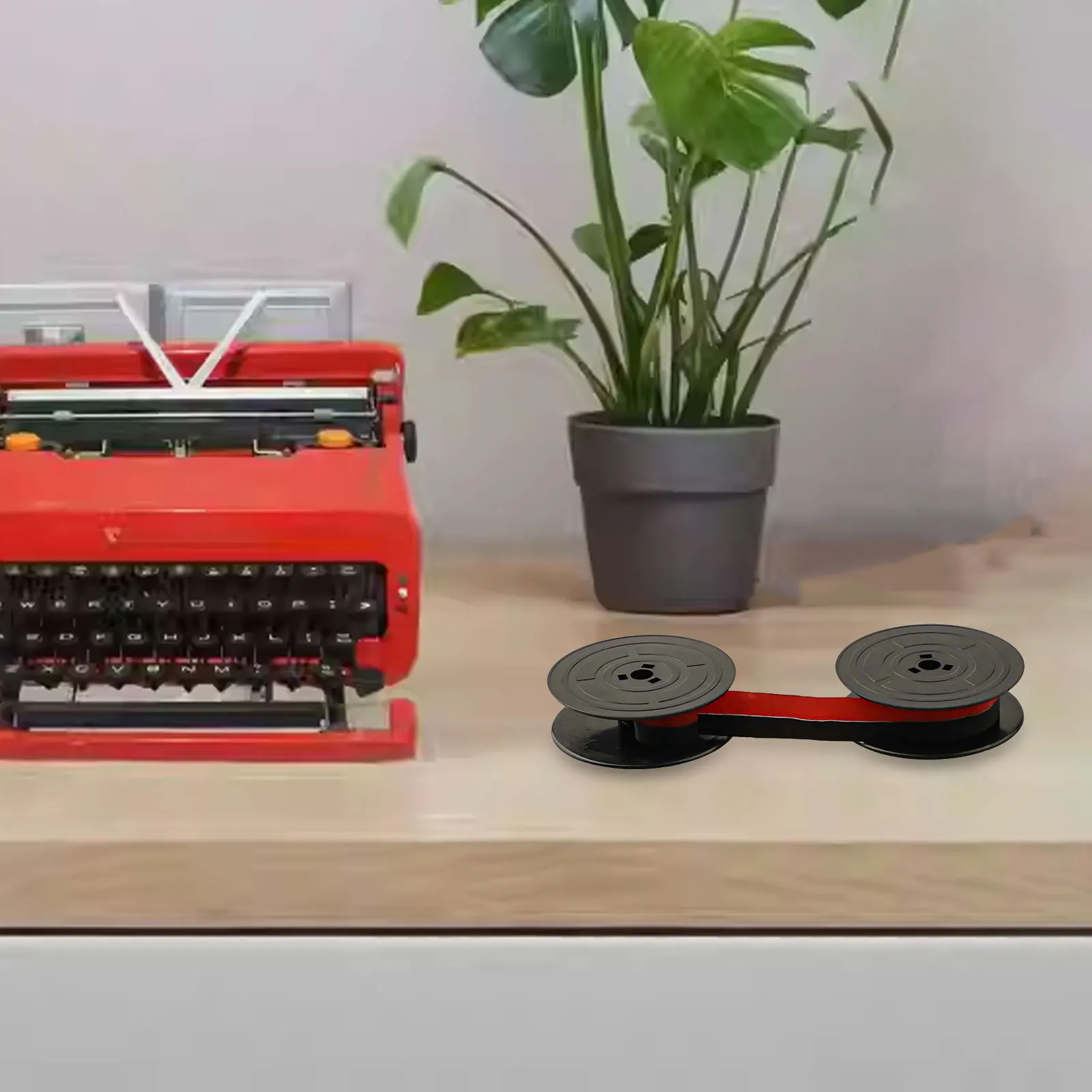 1 Uds. Cinta para máquina de escribir GR4, cinta para máquina de escribir, carrete doble de repuesto para máquina de escribir Olivetti Lettera (negro y rojo)