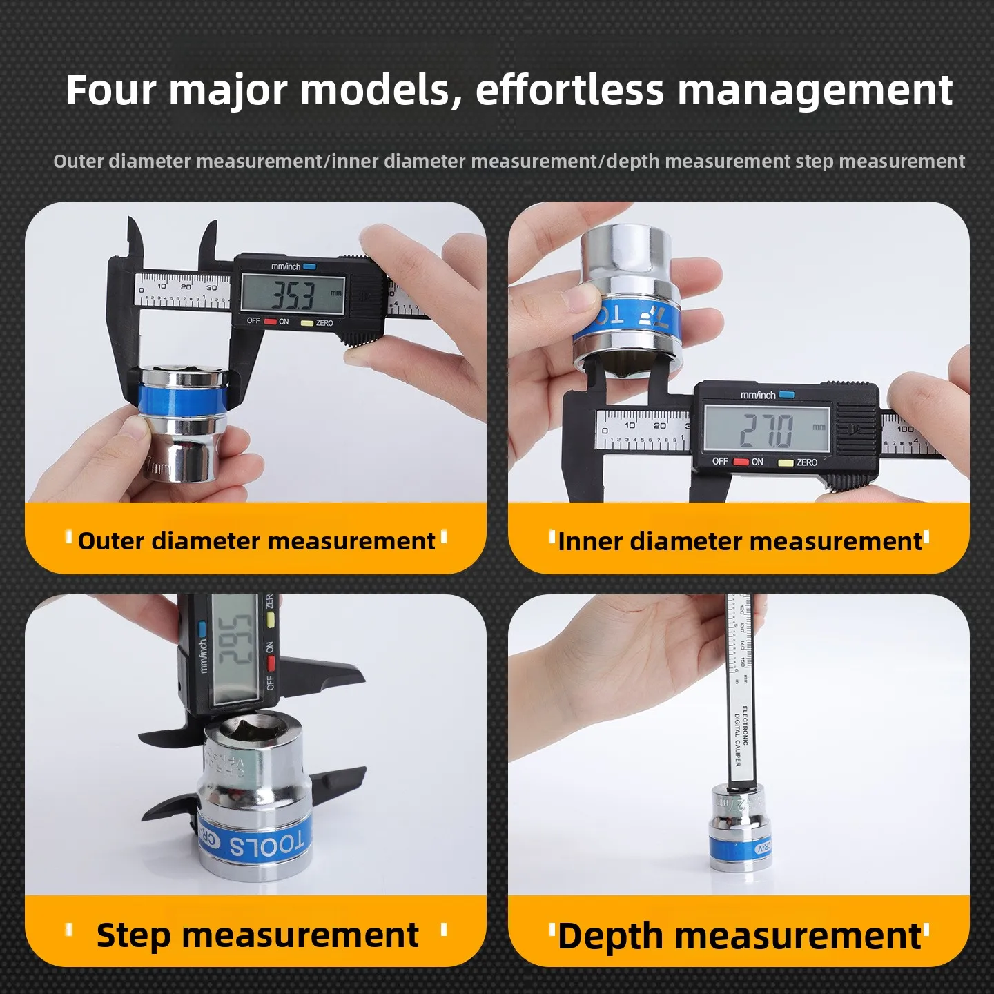 0-150mm Special Plastic Measuring Tool High-Precision Industrial-Grade Digital Vernier Caliper