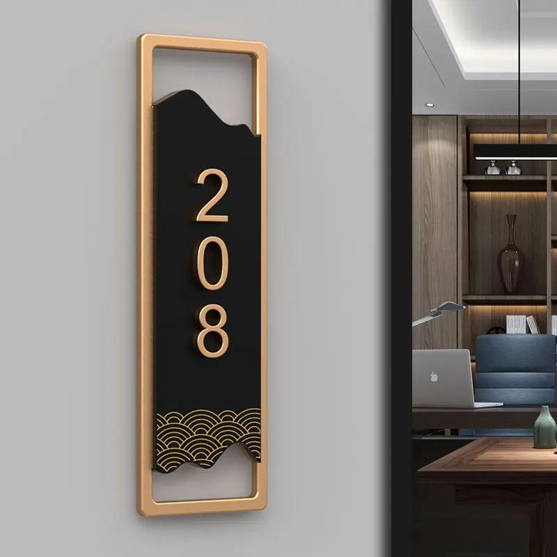 Modern Acrylic Door Plates Customize 3D Laser Cutting Vertical Number for Shop Store Flat Apartment Villa Hotel Mailbox Cafe Bar