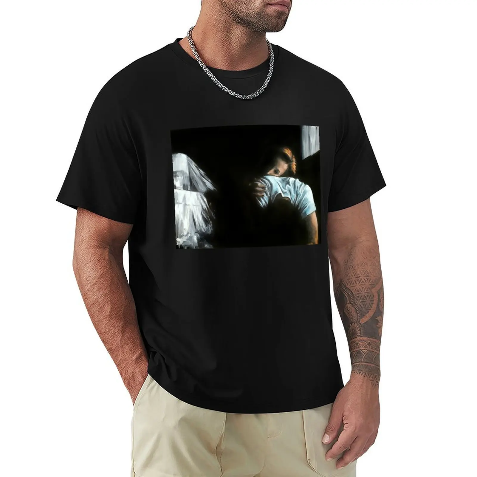 Mulder and Scully Demons Original Painting The X Files T-Shirt Trendy Print Short Sleeve T-Shirt
