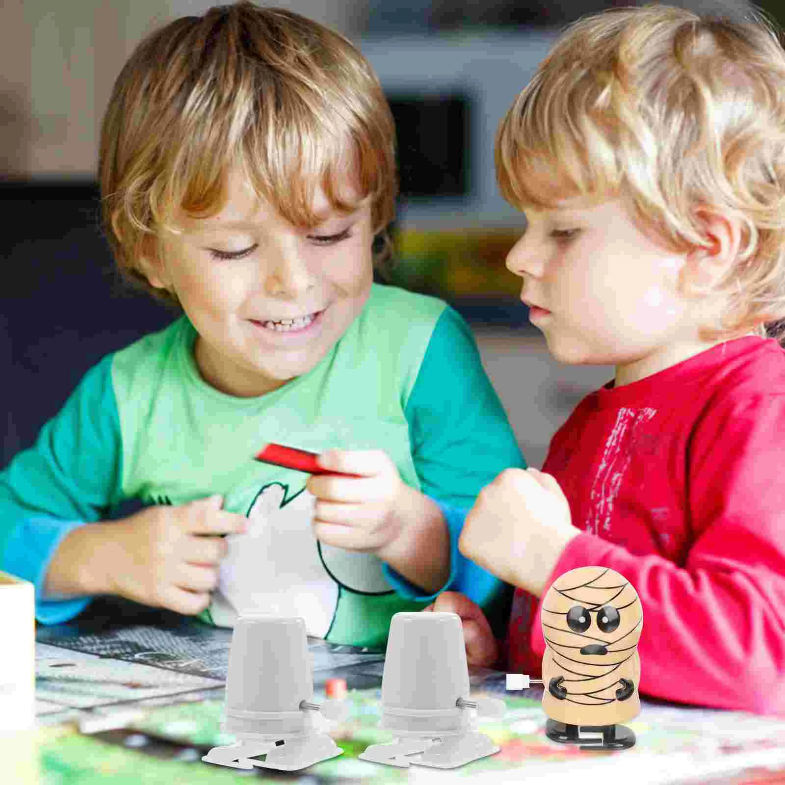 6 Buah Mainan Berjalan Angin Aksesori Robot Jarum Jam Perbaikan Pas Mainan Bagian Bahan Gerakan Mini Bayi Putih