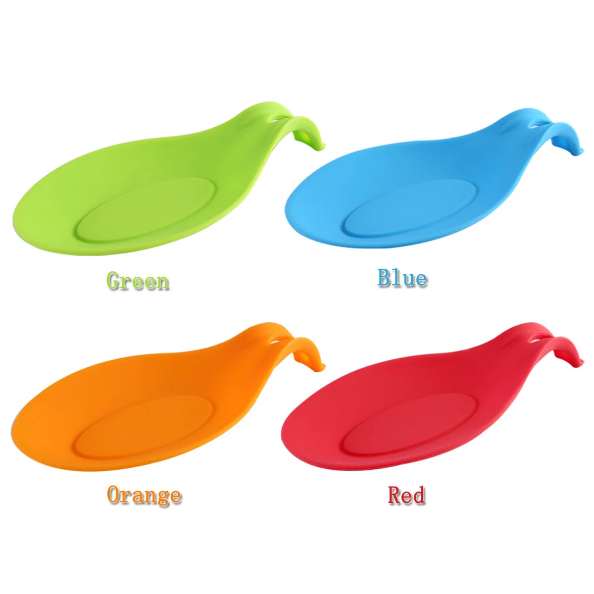 News 1pcs Four-Color Silicone Nontoxic Insulated Spoon Kitchen Storage Non-Slip Shelf Spoon Spatula Shelf Household Accessories