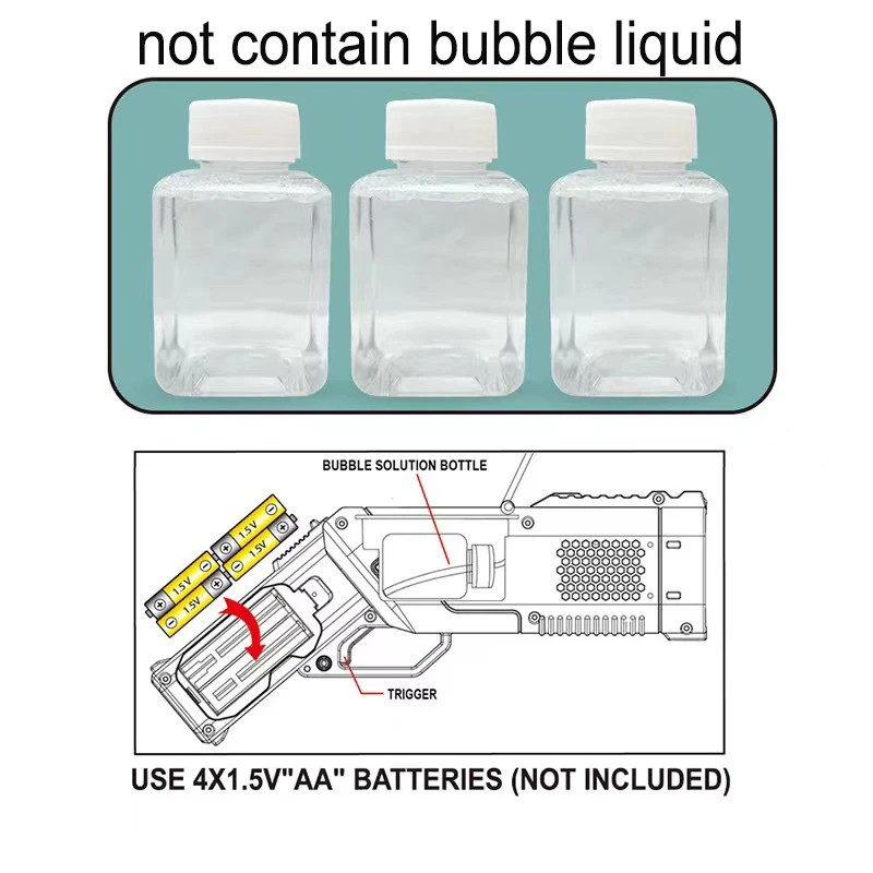 ส่องสว่างอัตโนมัติไฟฟ้า Bubble Gun Gatlin Bubble Gun เครื่องสบู่ Bubbles Magic Bubble ห้องน้ําของเล่นกลางแจ้งสําหรับชายหญิง