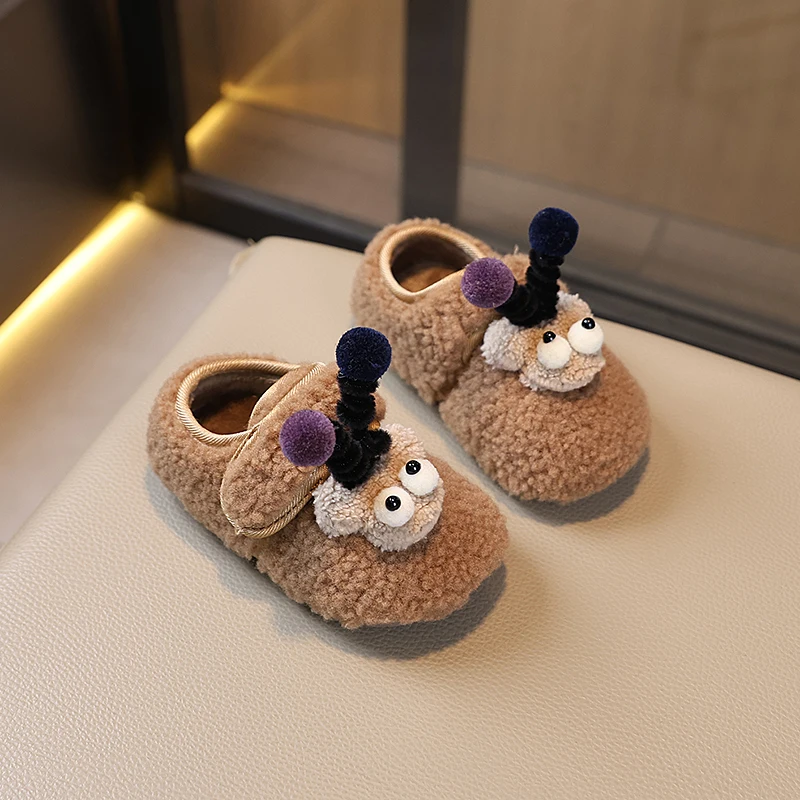 2025 جديد الشتاء الأطفال أفخم أحذية للفتيات الاسلوب المناسب لينة أسفل المضادة للانزلاق تنوعا أحذية قطنية الطفل عادية