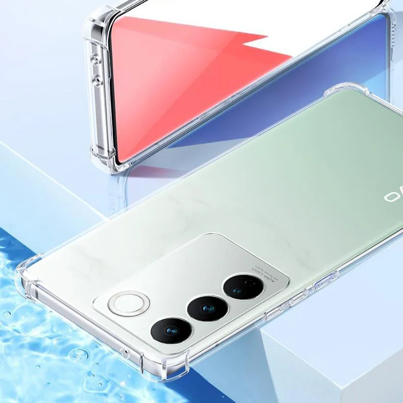 

Soft Silicone Transparent Air Bag Case for VIVO V27 Pro V27e 5G Full Protective Antifall Airbags VIVOV27Pro Clear Crystal Fundas