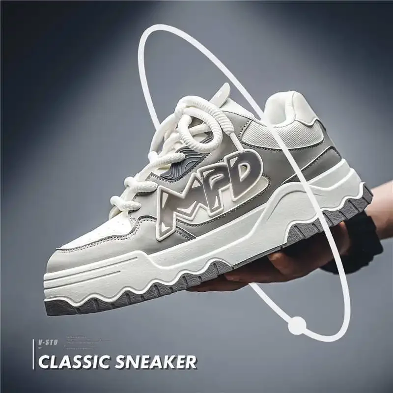 

Perforated Synthetic Leather Sneakers Shoes Men Basketball Fashionable Teenage Sneakers Sports Tennis Men All Brands