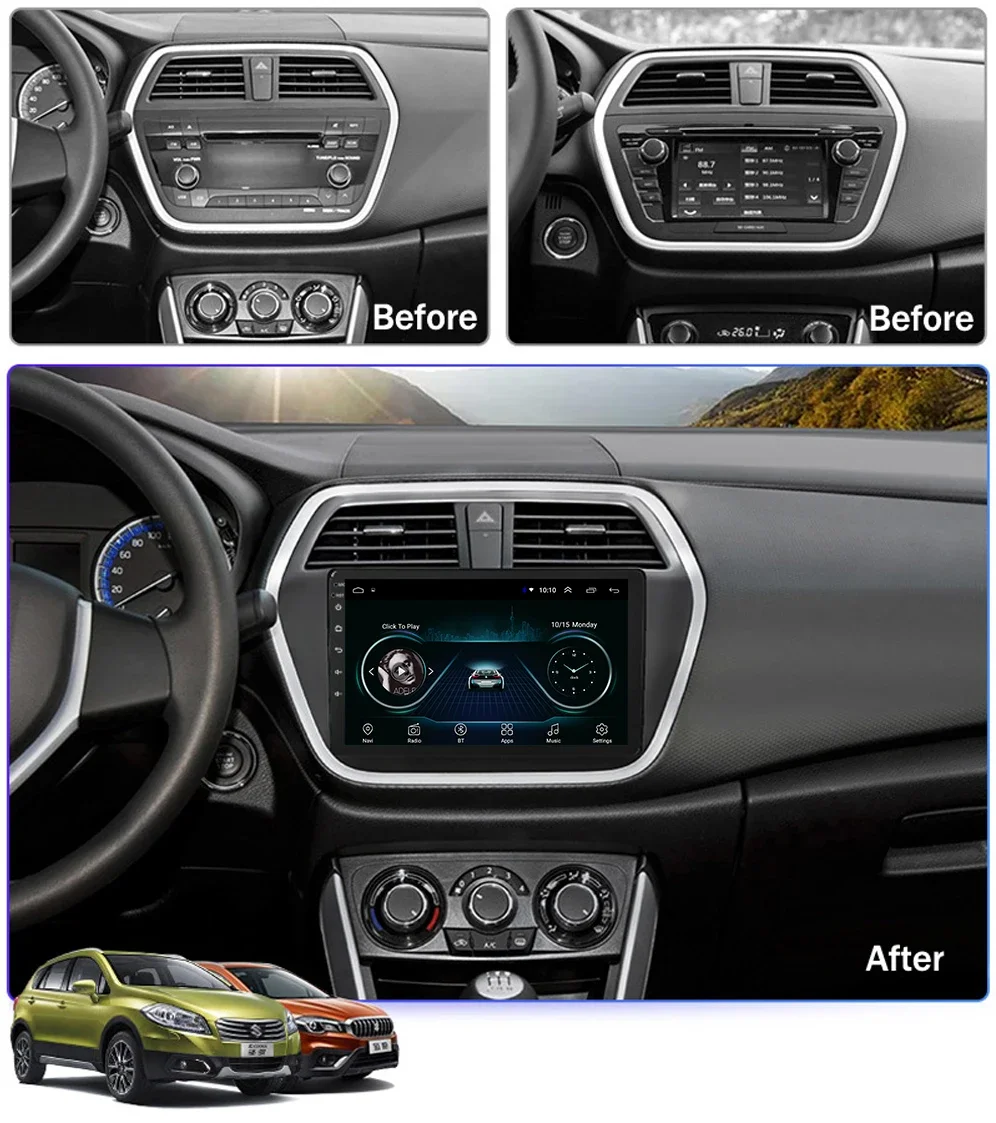 2 Din Android 13 Auto Car Radio Multimedia Video Player For Suzuki SX4 S-Cross 2014-2021 Carplay Navigation GPS Stereo Autoradio