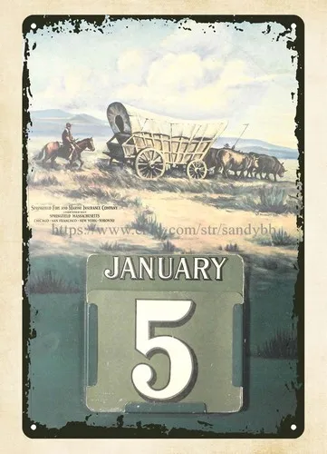 poster metal wall art Springfield Fire Marine Ins. Co. Calendar tin sign