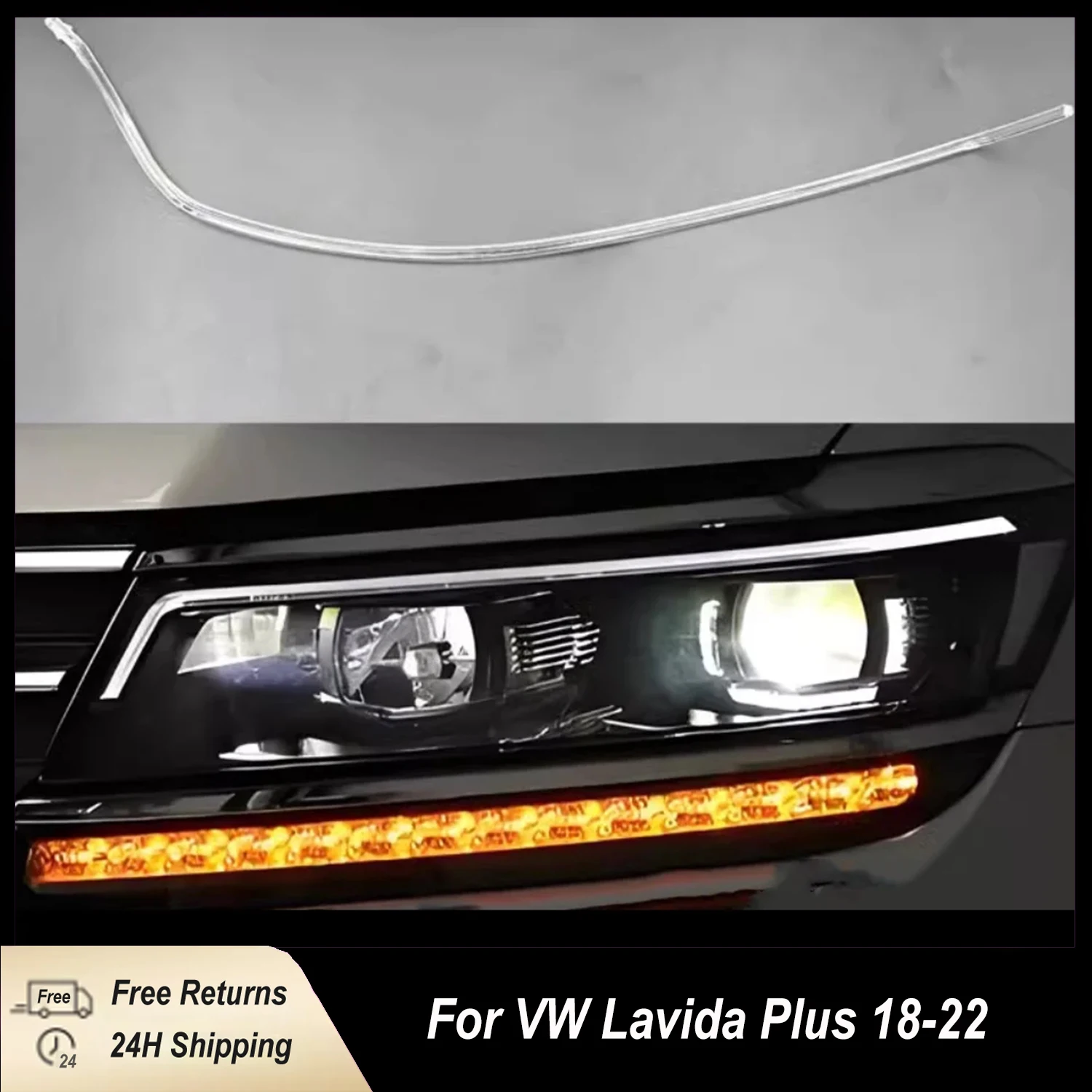 

NEW For VW Tiguan L 2017 2018 2019 2020 DRL Headlight LED Headlight Light Bars DRL Tube Acrylic tube Light Lines Fiber