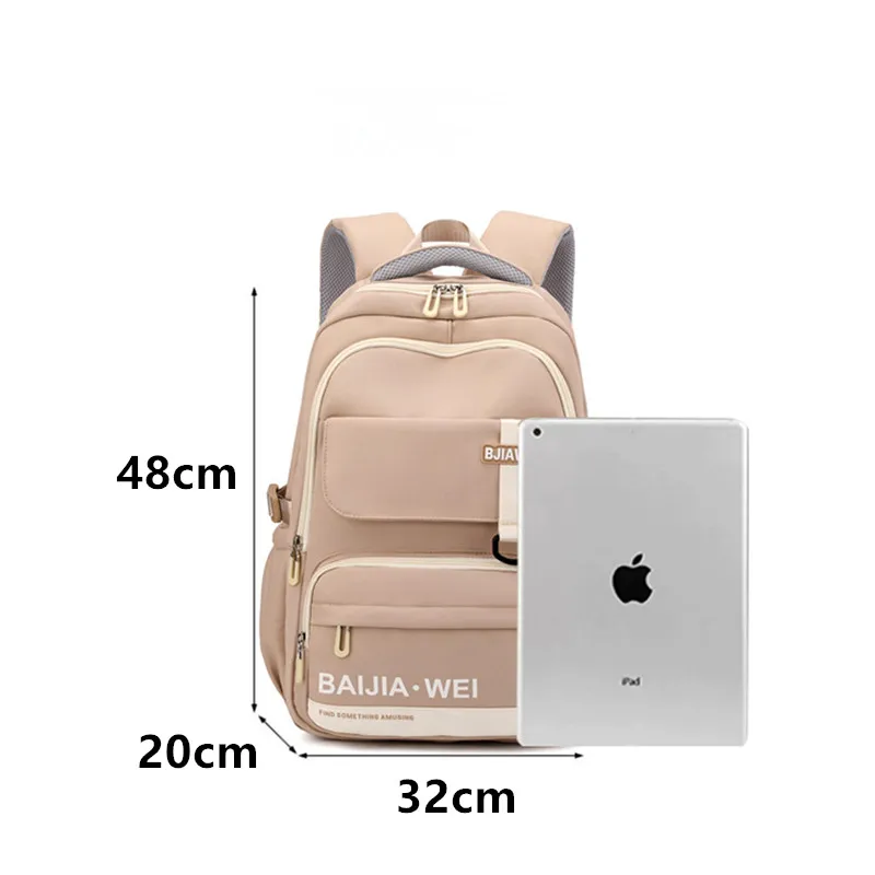 BAIJIAWEI Brand Large Capacity Students Backpack Casual Waterproof Nylon School Bag Fashion Travel College Bag