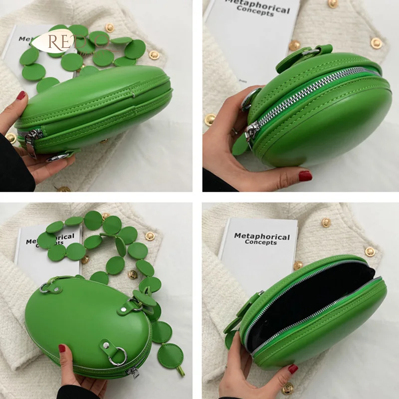 New Designer Women Chic Round Handbag Female Crossbody Bags Luxury Brand Green Pink Shoulder Bags Party Clutch Evening Bags