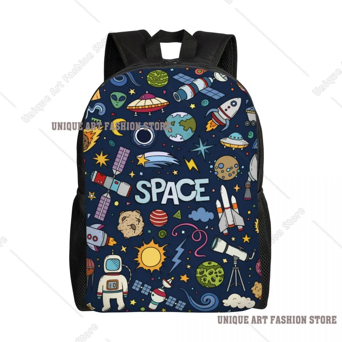 3D Print Space Universe Sun Planet Backpack for Boys Girls Astronaut Spaceship School Travel Bags Bookbag Fits 15 Inch Laptop