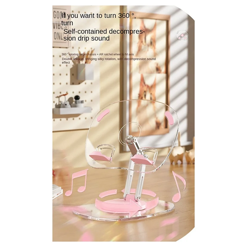 Tablet Bracket Holder Adjustable Folding Stand Transparent Acrylic Tablet Desktop Support Durable Yellow