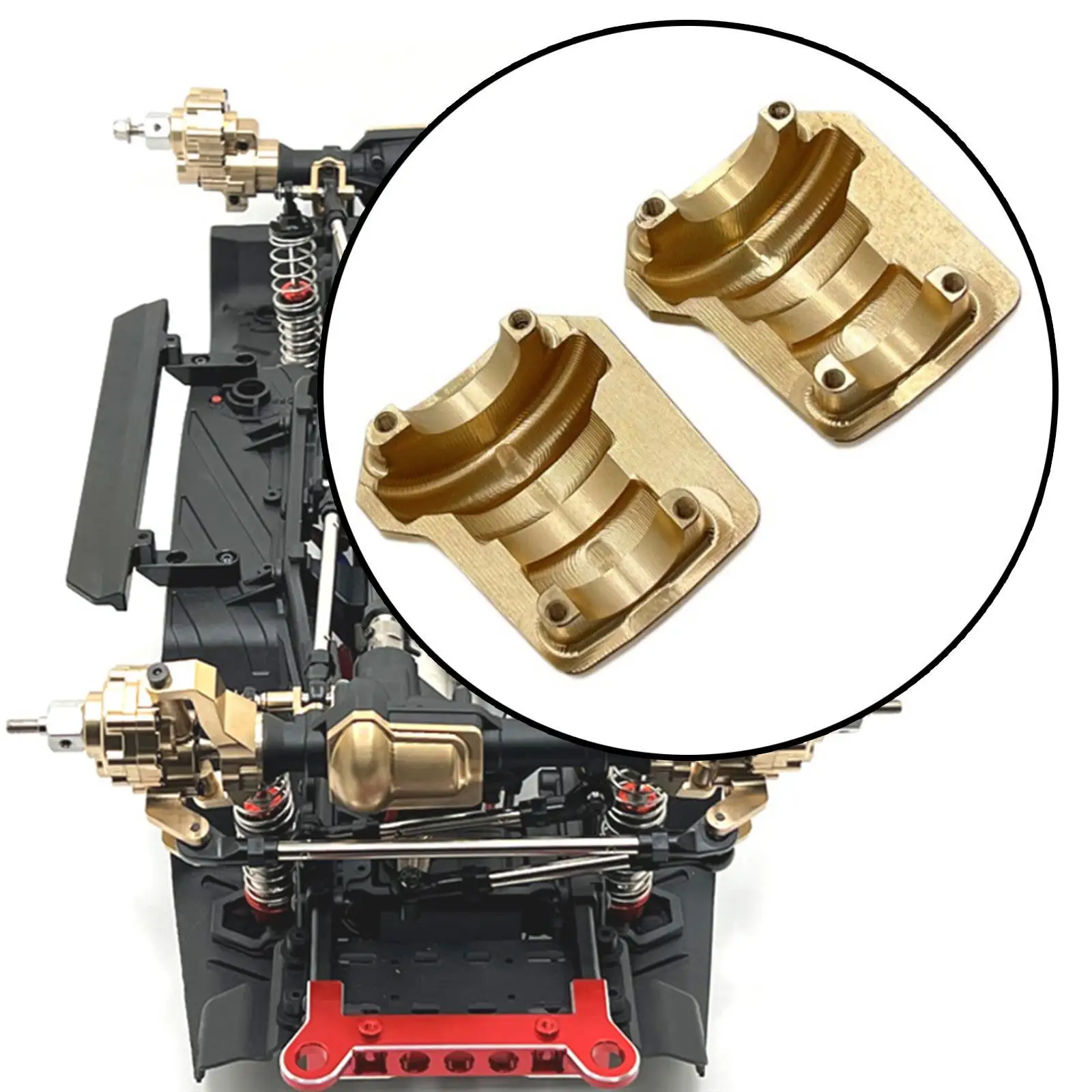 

2 Pieces 1:10 RC Front Rear Bridge Axle Cover DIY Modified Heavy Duty Upgrade for R1001 R1002 R1003 Model Crawler