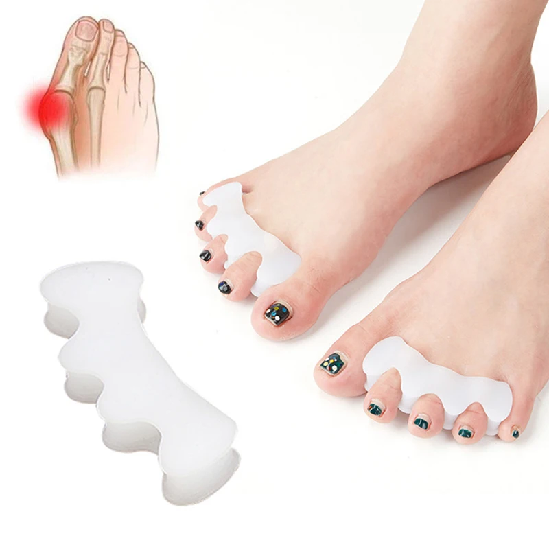 2pcs=1pair New Protective Toes Separator Suitable Bunion Corrector Material Soft Gel Straightener Spacers Stretchers Care Tool