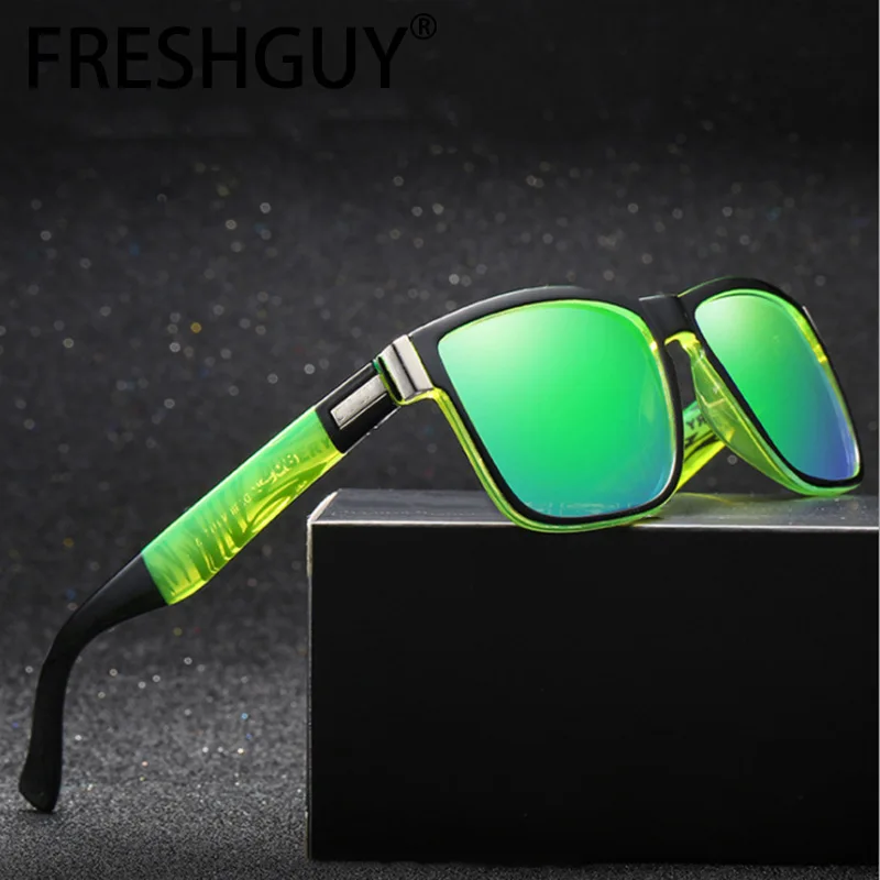 FRESHGUY Fashion Unisex Sunglasses Square Frame Colorful Graffiti Design Essential Outdoor Travel Hip-hop 2024 New Sunglasses