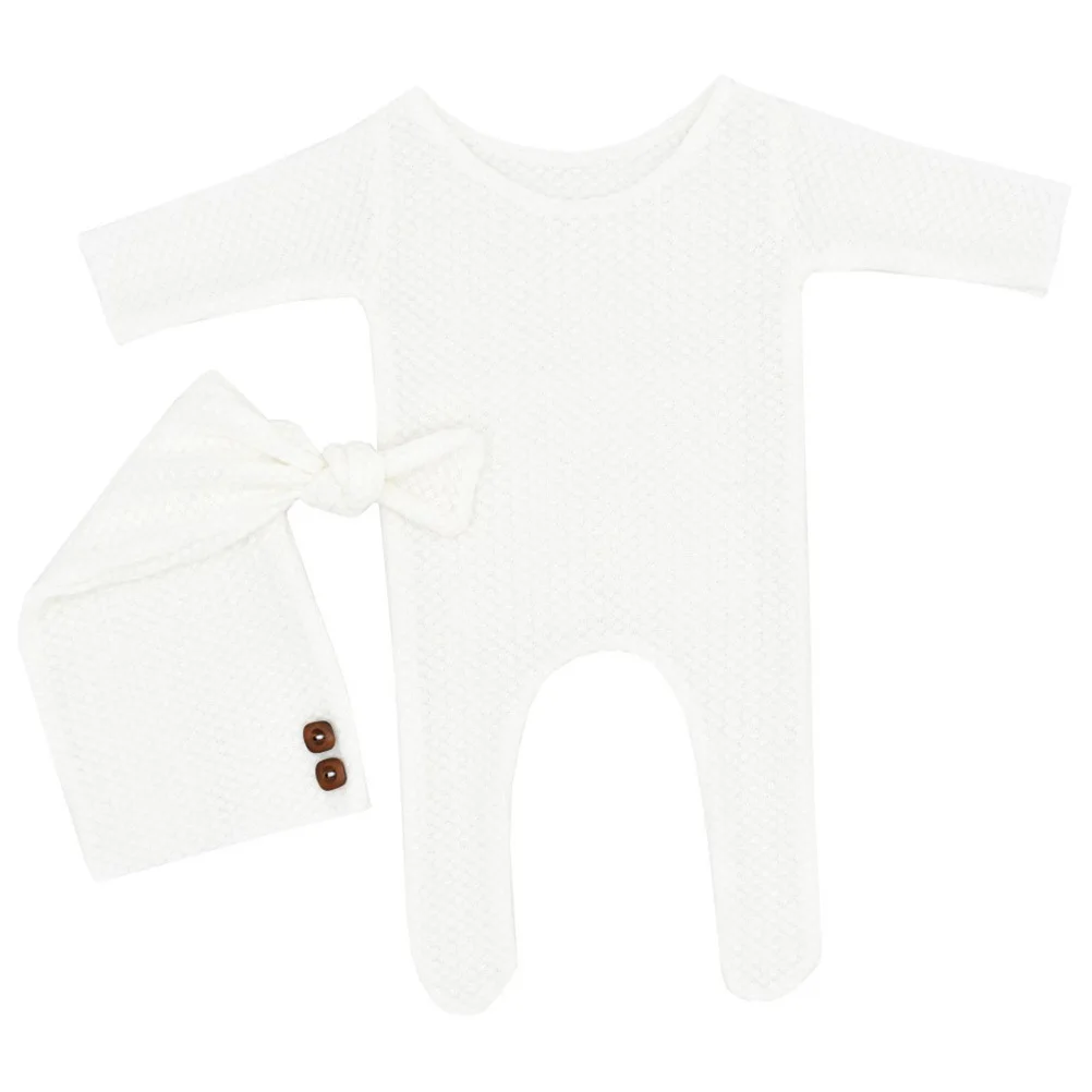 1 مجموعة رائعتين الوليد بذلة الطفل محبوك الملابس لينة تنفس ملابس الرضع صور الدعائم أنيق الطفل النمذجة الملابس #6
