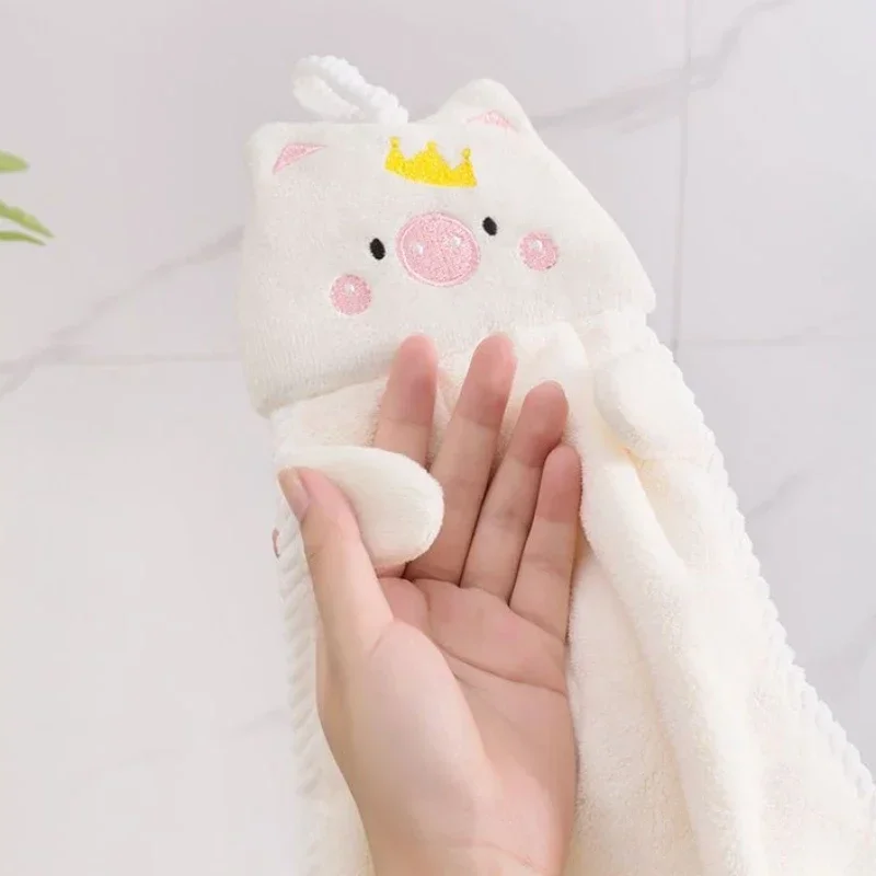 Cute Cartoon Hand Towel Soft Skin-friendly Quick Drying Water Absorbent Toalla De Mano Coral Fleece Towels Multi-function Toalha