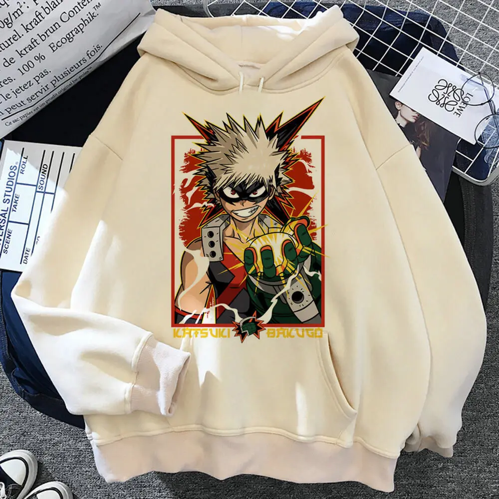 Bakugo Katsuki hoodie pattern comic clothes for teens Japanese youthful female tracksuits streetwear printed design designer