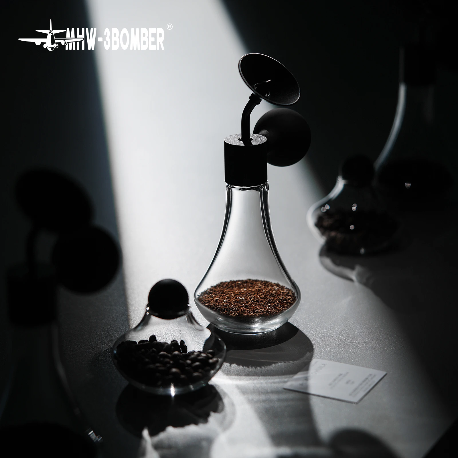 MHW-3BOMBER Coffee Aroma Bottle Coffee Display Jar Glass Creative Fragrance Bottle Coffee Aroma Display Coffee Accessories