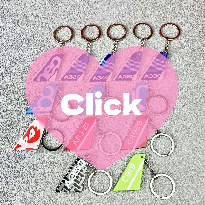 1 قطعة كلا الجانبين طباعة الاكريليك نمط الطيران العمودي الذيل علامة السيارة مفتاح الملحقات الطيران المفاتيح حقيبة الظهر قلادة