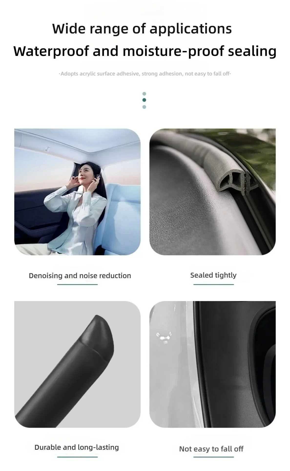 Für Tesla Model Y Juniper Frontkoffer-Dichtungssatz, schalldichter Gummi-Wetterstreifen, Modell 3, Highland Seal, Windgeräuschreduzierungssatz – Detail 2