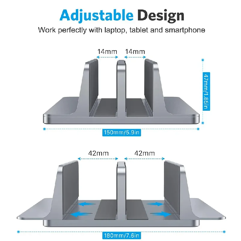 Vertical Laptop Stand Aluminium Adjustable Portable Notebook Mount Support Base Holder For MacBook Pro Air Accessory Book Holder