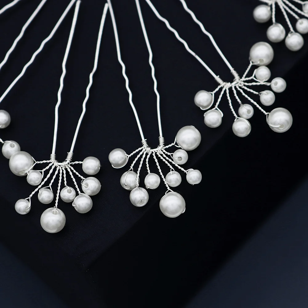 خمر اللؤلؤ زهرة دبوس الشعر مجموعة أنيقة اليدوية مطرز مشبك شعر للنساء حفلة عطلة بنس للشعر مجوهرات اكسسوارات