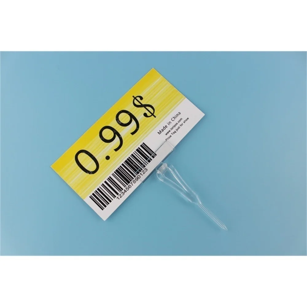 50pcs Spike Ticket Holders Price Labels Clip Pivot Allows Tilt, Rotate And Swivel Card To Any Angle For Optimal Visibility