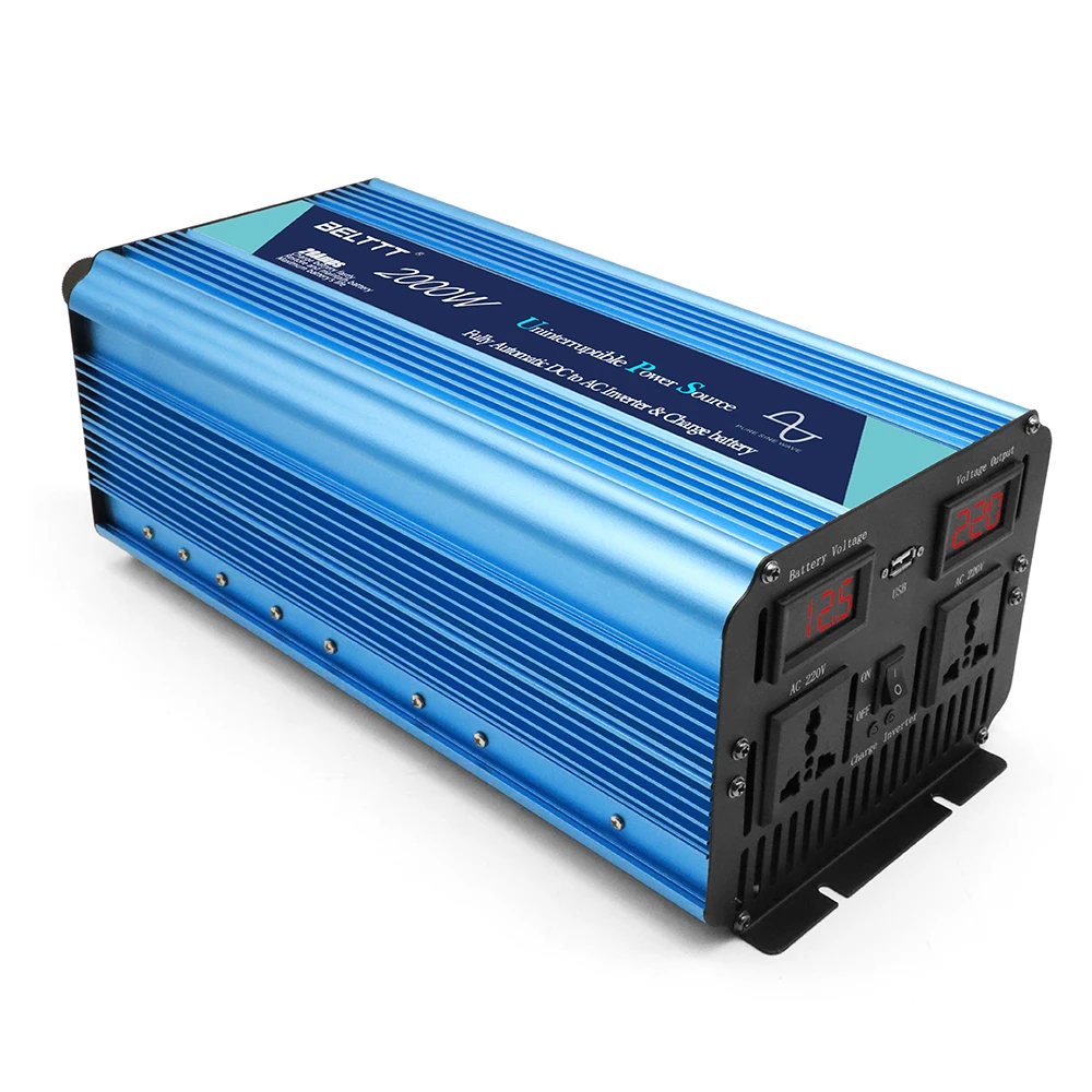 2KW DC to AC UPS Inverter Pure Sine Wave Power Inverter With Charger 2000W Pure Sine Wave Inverter 2KWW with Charger