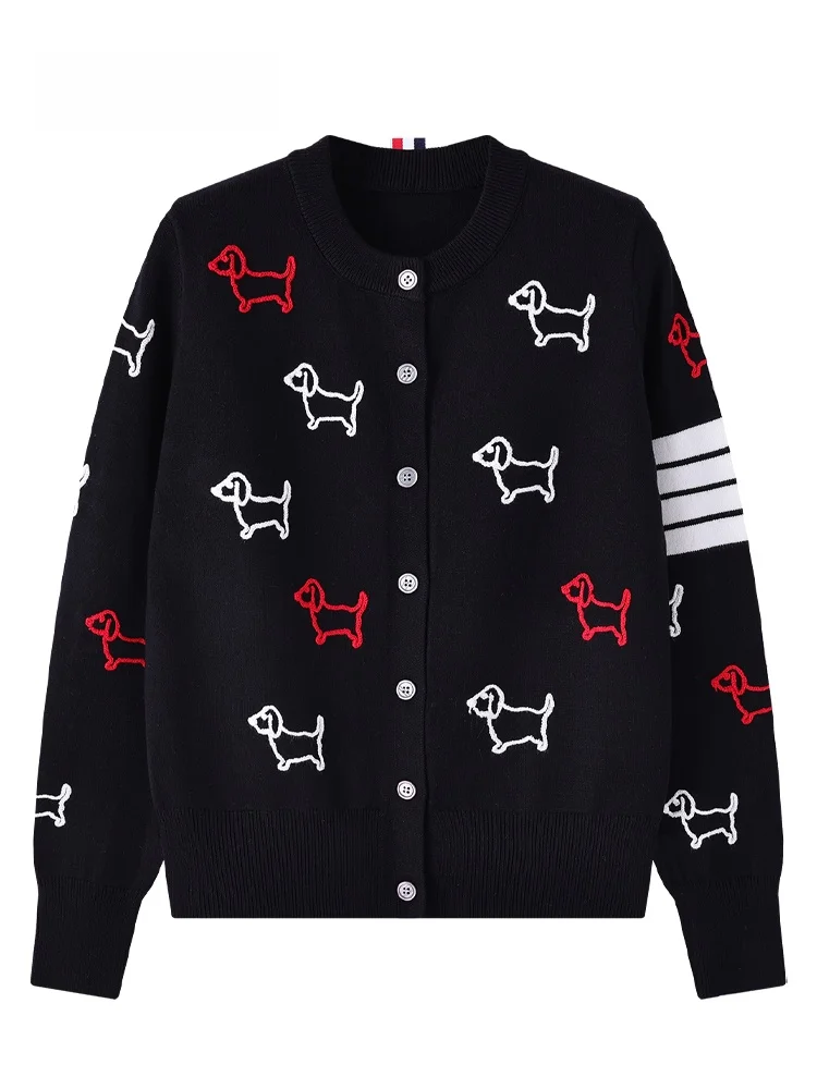 

JZZDEMM Women's Knitted Spring Autumn Striped Open Cardigan Faionable V-ne Long Sve Regular Fit Commute Sle Coat