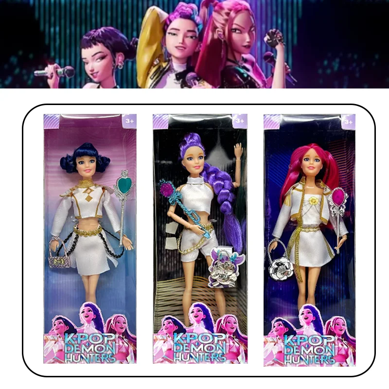 

2025 NEW Hot Exquisitely Shaped Anime 30CM K-Pop Demon Hunters Doll Vinyl Toy Rumi Mira Zoey Birthday Surprise Gift For Girls