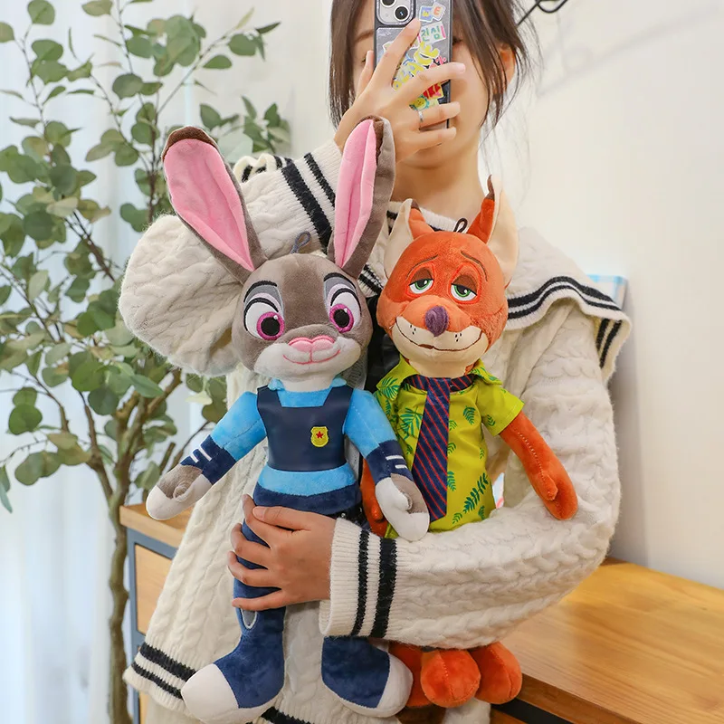 40-60cm Disney Zootopia Plush Fox Nick Toy Rabbit Judy Doll Stuff Plush Cute Cartoon Doll Children\'s Birthday Gift