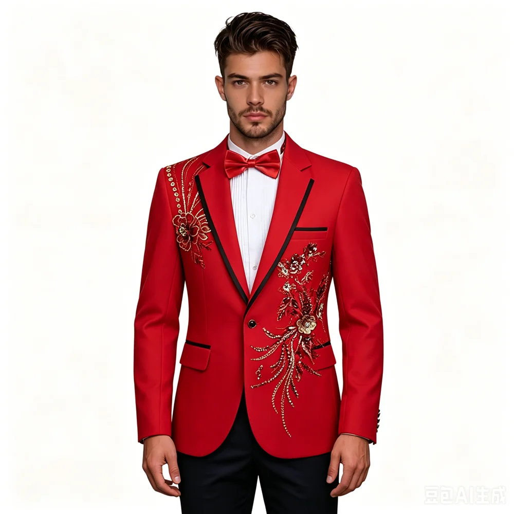 Flashing Crystals Diamond Suits Jacket For Wedding Suit Tailor Applique Blazer Dinner Suit Stage Performance Host Formal