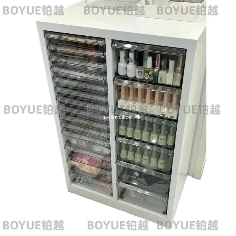 Multi Layer Drawer Storage Cabinet for Stationery Files Pens Pencils Nail Art Supplies Flat Bottom Organizer Box Desktop