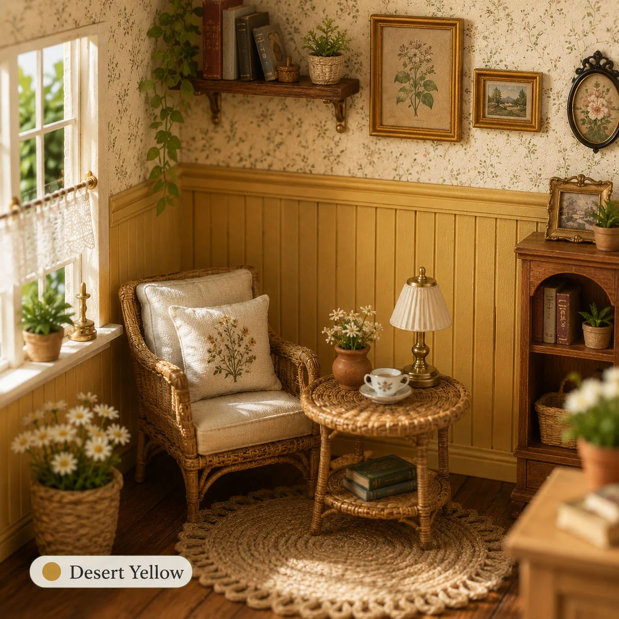 1:12 Dollhouse Wainscoting Panels Miniature Wall Decor, Matte PLA Glue-On Beadboard Trim, 5 Colors for DIY Dollhouse Rooms