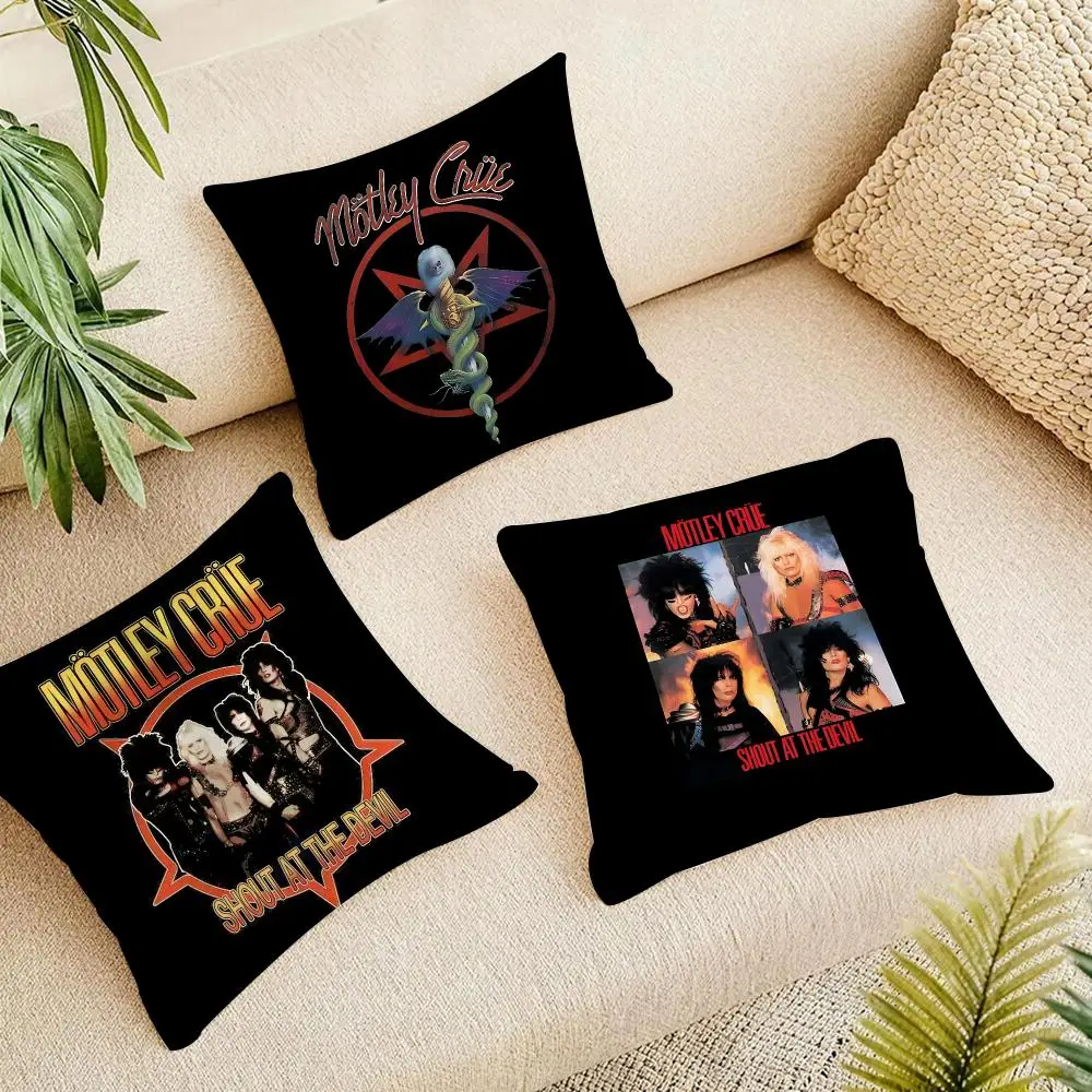 Rock Band M-Motley Crue Cushion Cover Organic Linen Square Pillow Case Naturally Durable Hypoallergenic Gentle On Sensitive Skin