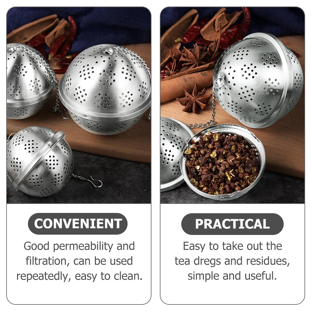 

Stainless Steel Ball Strainer Spice Filter Herb Tea Leaves Infuser Metal Silver Holder for Loose Leaf Teaball Enjoy Hot Tea Time