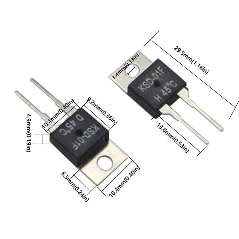 【5-1Pcs "40c 45c-135c Degc Nc Sloot Normaal Gesproken Geen Open 1.5a Thermische Schakelaar Temperatuursensor Thermostaat KSD-01F JUC-31F