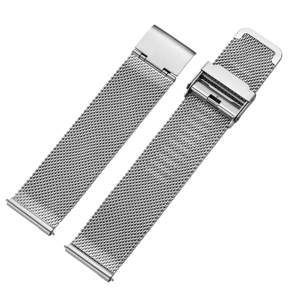 

ADDIESDIVE Watchband Stainless Steel Watch Strap Universal Ultra-Thin Milan Mesh Strap 20mm Wristband Accessory Metal Bracelet