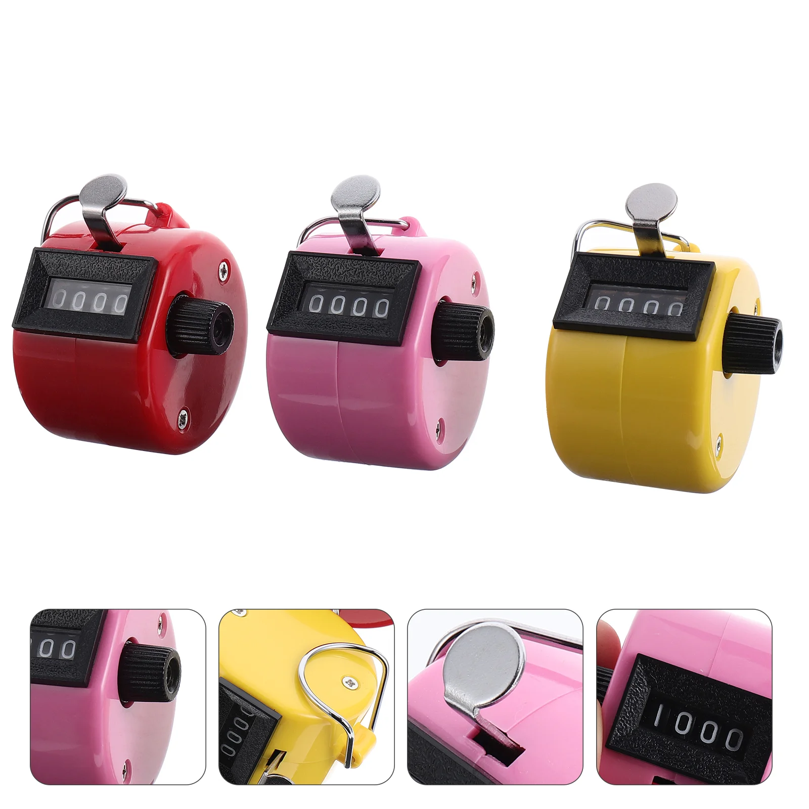 

3 Pcs Counter Manual Digital Number Sports Gadget Precision Pedometer Tool Counting Recorder