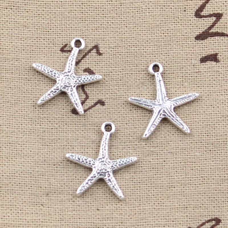 20szt Charms Marine rozgwiazda 20x18mm antyczny brąz srebrny kolor zawieszki dokonywanie DIY Handmade tybetański kolor srebrny biżuteria