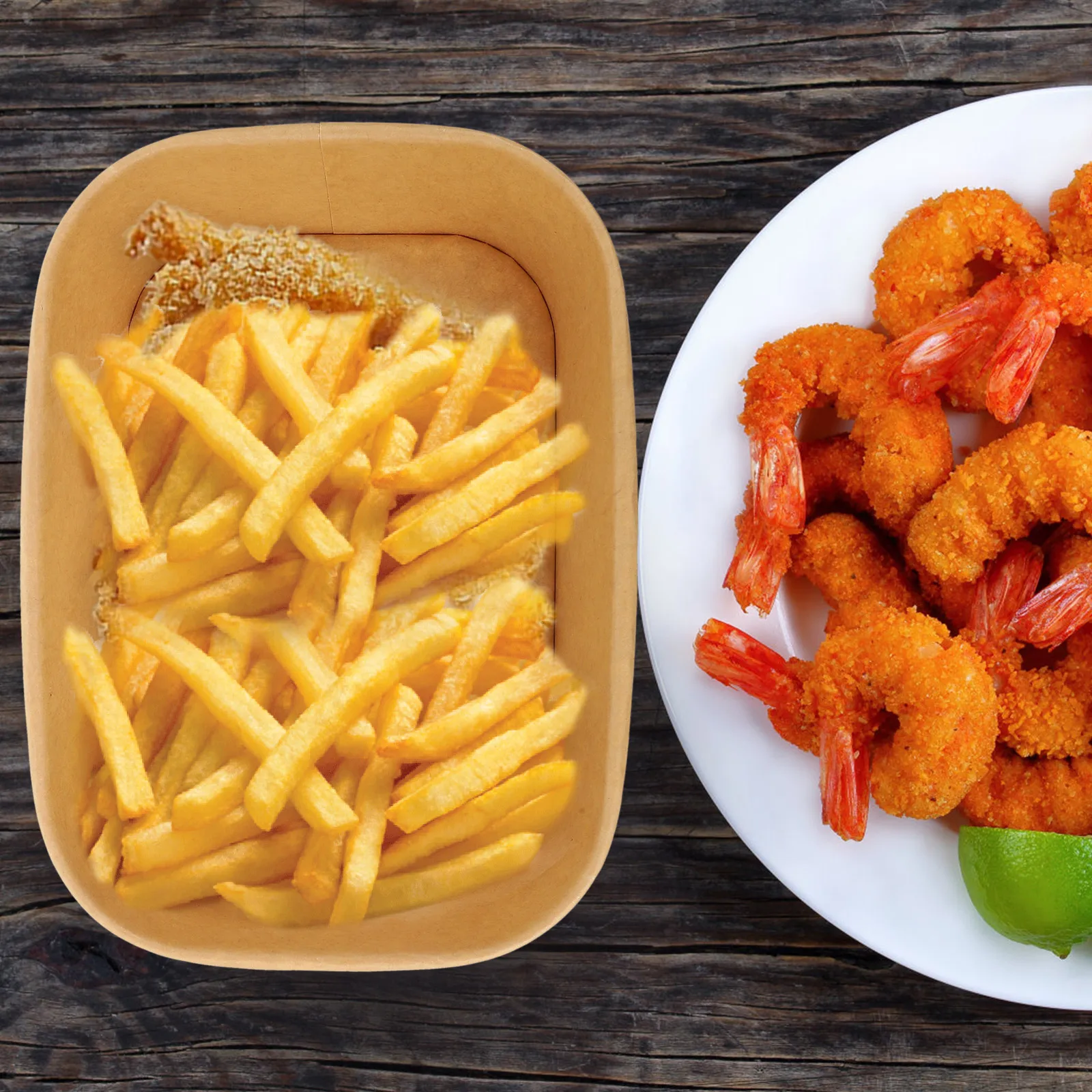 

10 set Frying Packing Boxes Oil Proof Snack Containers Disposable Fried Holders For Fried Chicken Tacos Hot Dogs Takeout