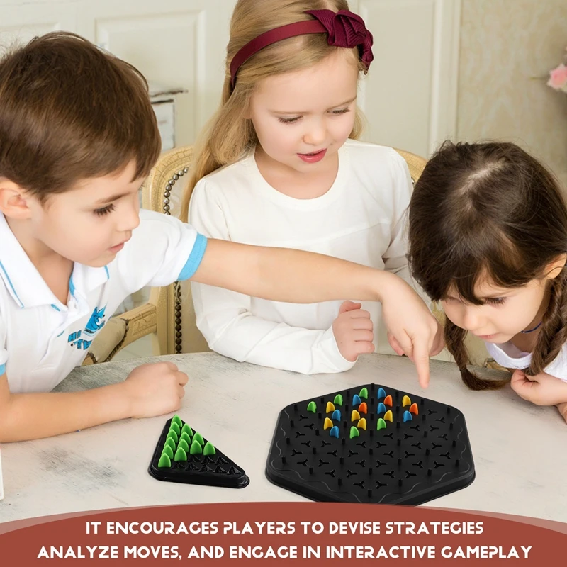 Top!-Chain Triangle Chess Game Triggle Rubber Band Game Educational Interactive Game Battle Set For Family Party Gifts