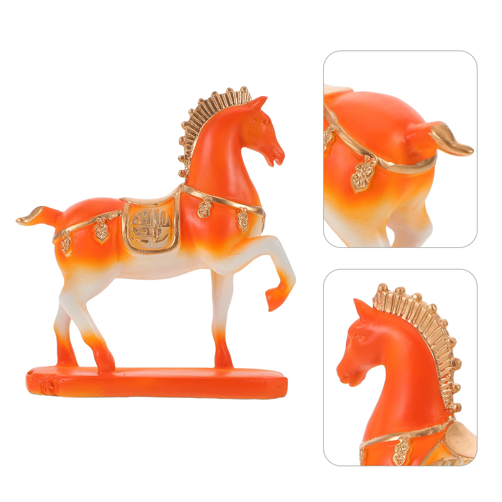 

Gradient Small Horse Statue Resin Craft for Desk Car Dashboard Zodiac Decoration 2026 Chinese New Year Home Office